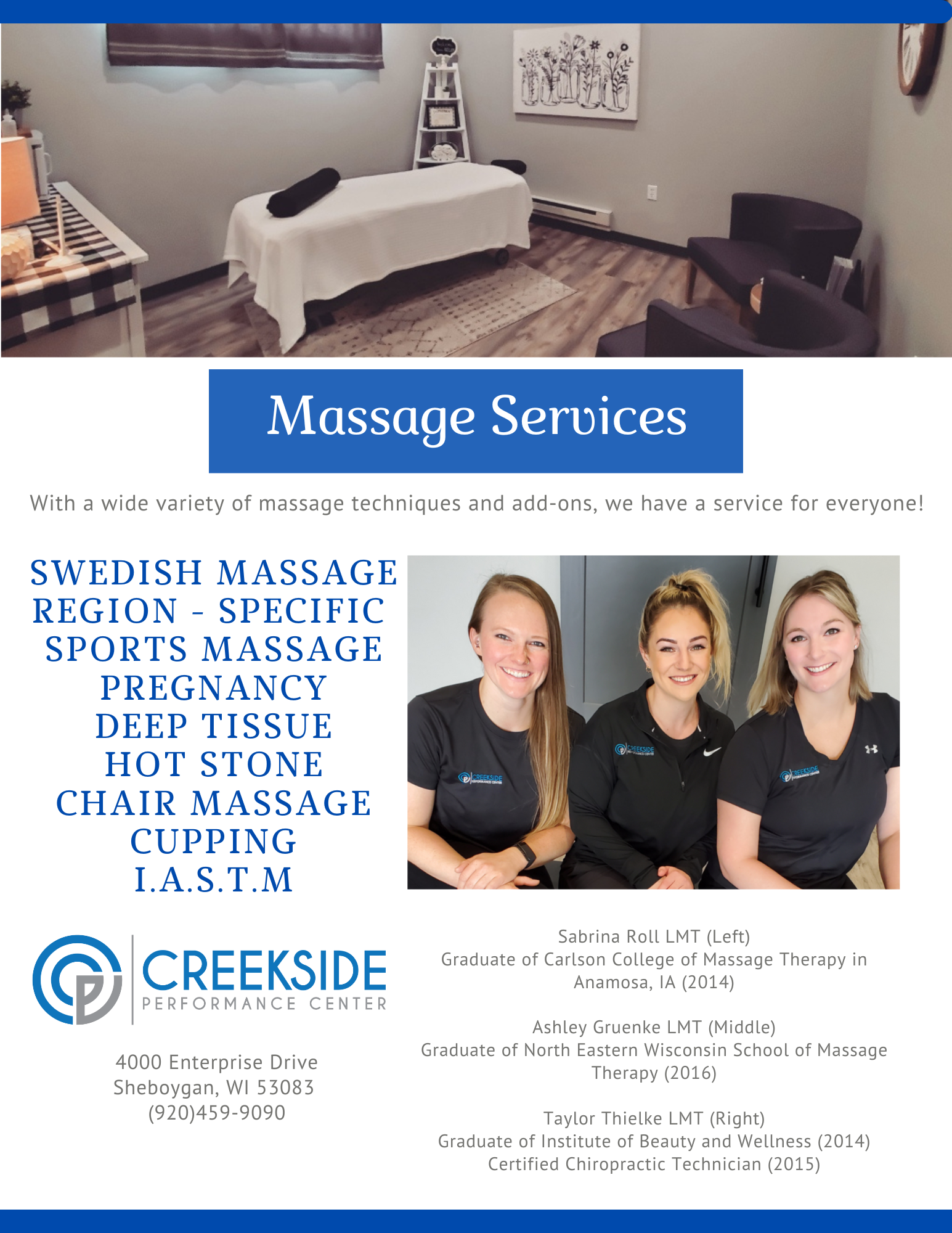 Massage Therapy Creekside Performance Center